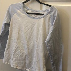 baby blue and white long sleeve